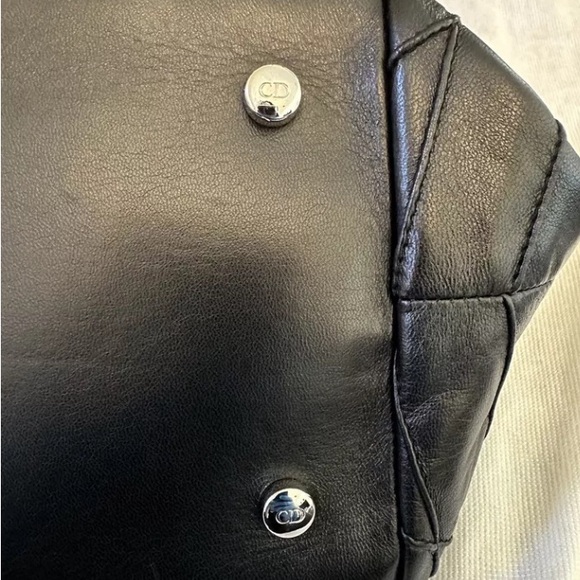 Authentic Christian Dior Granville Cannage LargHandbag Black Lambskin 2-Way Tote - Picture 7 of 14